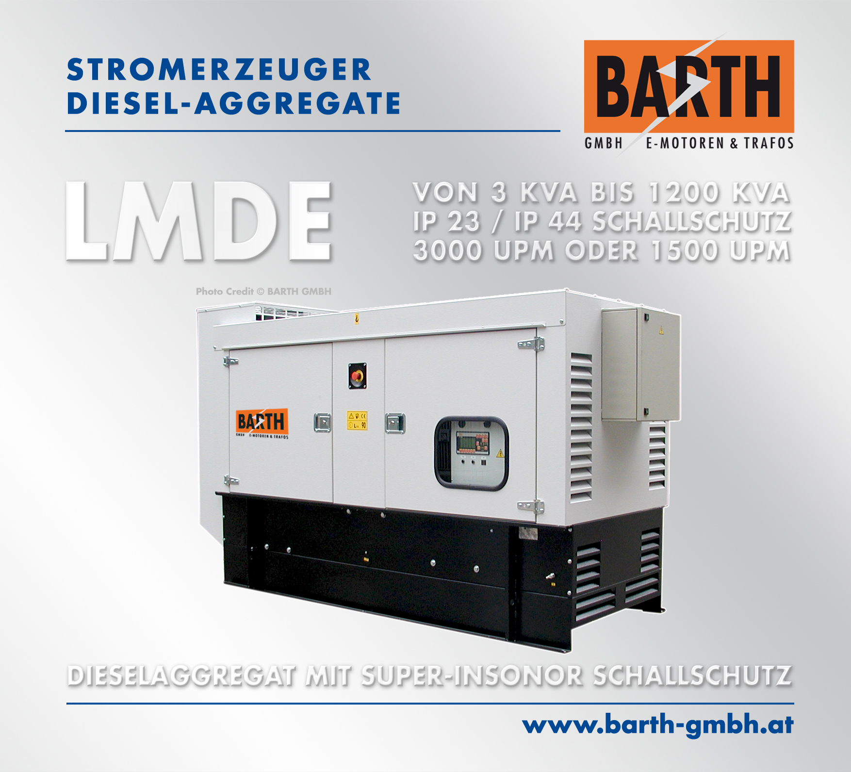 Abb.: Aggregat LMDE 400 kVA, Super-Insonor Schallschutz